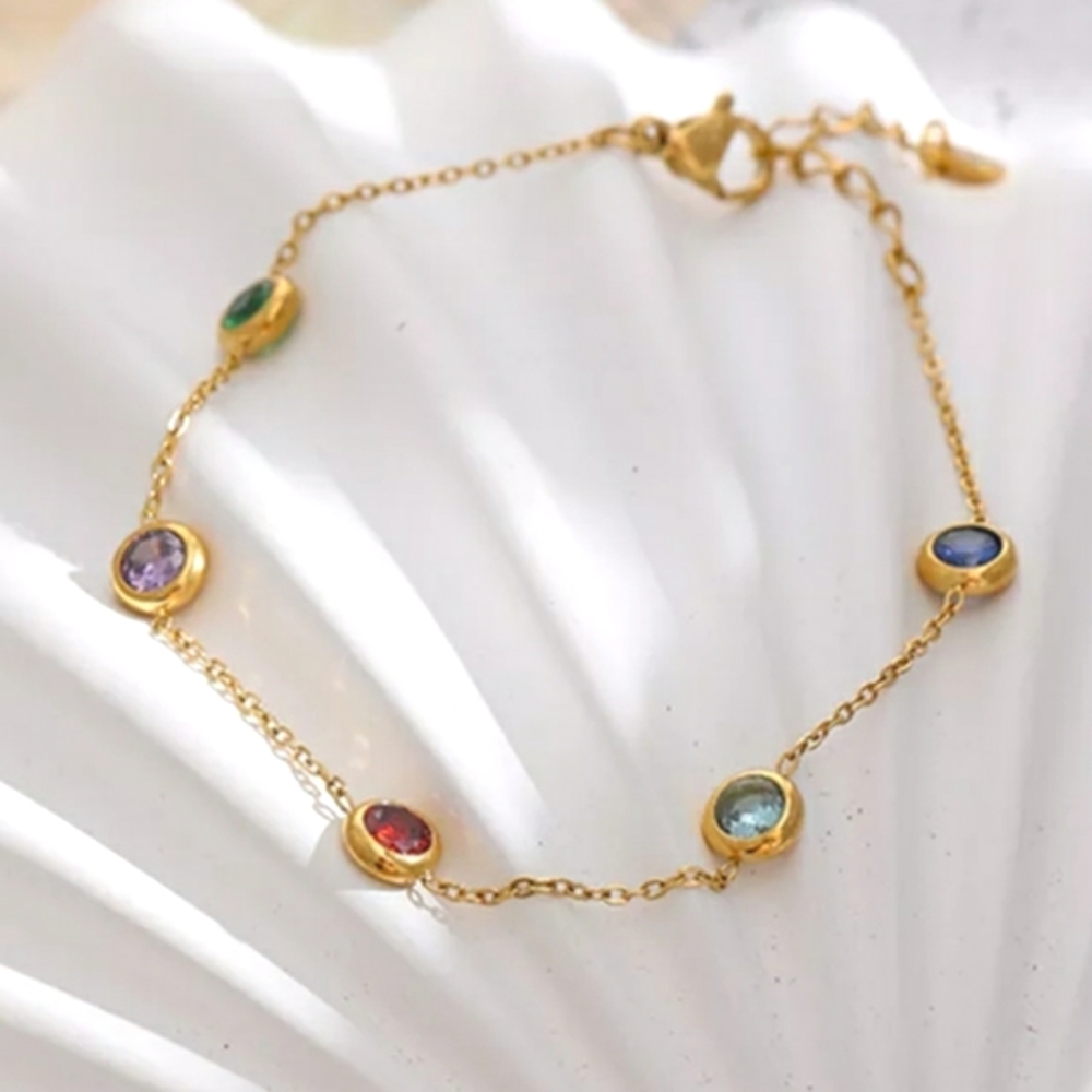 18k gold plated cubic zirconia bracelet; NWOT